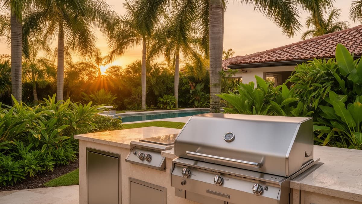 Professional outdoor kitchen grill cleaning